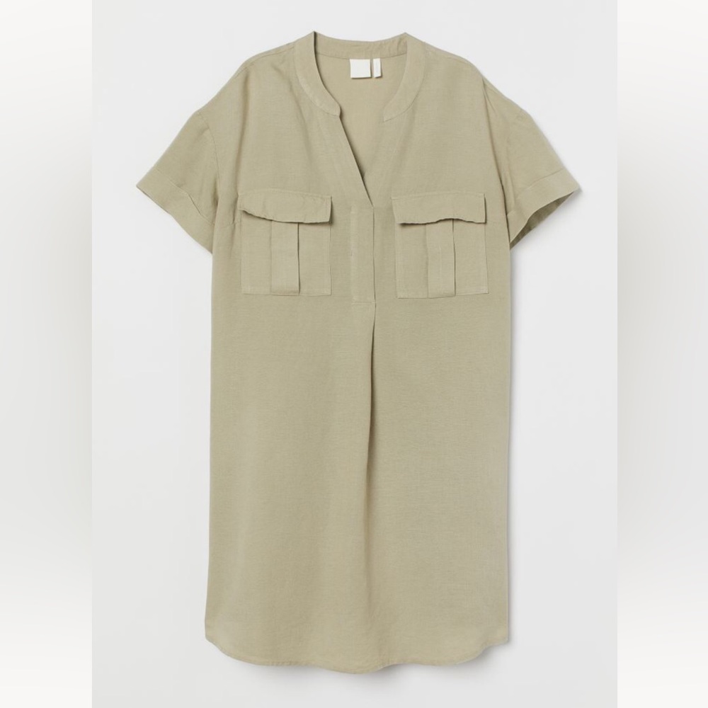 H&M Linen Blend T-Shirt Dress
